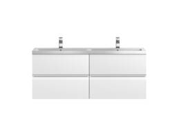Balterley Mavesyn Contemporary 4 Drawer Wall Hung Vanity Unit with Basin, Satin White, 1200mm