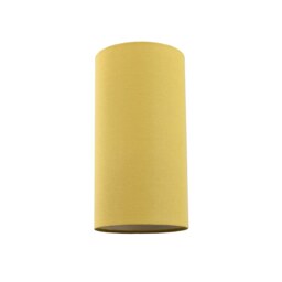 Contemporary and Stylish Mustard Ochre Linen Fabric Tall Cylindrical Lampshade Yellow Ochre 1
