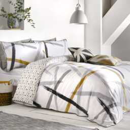 Appletree Leda Duvet Cover Set Grey/Ochre
