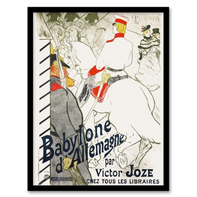 "The German Babylon Novel Advert Vintage Framed Wall Art Print Lautrec 12x16"""