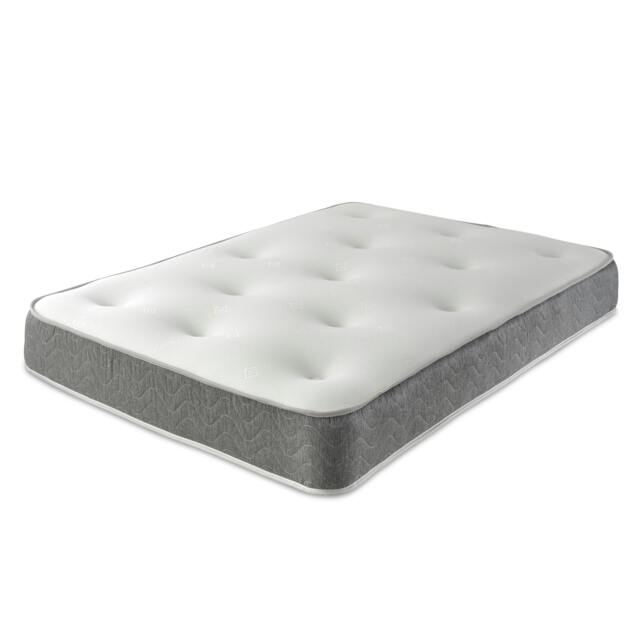 Cooltouch Core Tufted Mattress - 9 Inch Deep, Memory Fibre and Spring Support Grey European Small Single