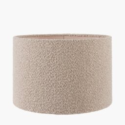 Taupe Boucle Cylinder Lampshade Brown Brown 1