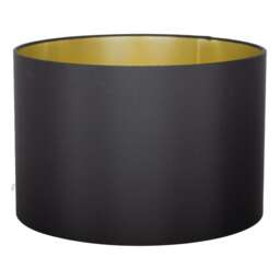Metallic 40Cm Black Silk Light Shade With Gold Card Lining