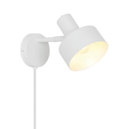 Nordlux Matis Indoor Wall Light White Metal Sensor E27 Adjustable Head - Plug In or Mains Powered , IP20 White White