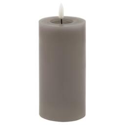 Luxe Collection Melt Effect LED Candle - Wax - L8 x W8 x H15 cm - Grey Grey Grey