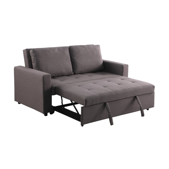 Omari 2-Seater Fabric Pull-Out Loveseat Sleeper Sofa - Brown Brown Brown Two Seater 1