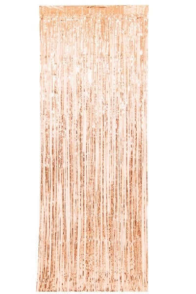 Rose Gold Fringe Door Curtain, 3 x 8 ft