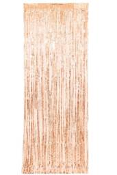 Rose Gold Fringe Door Curtain, 3 x 8 ft