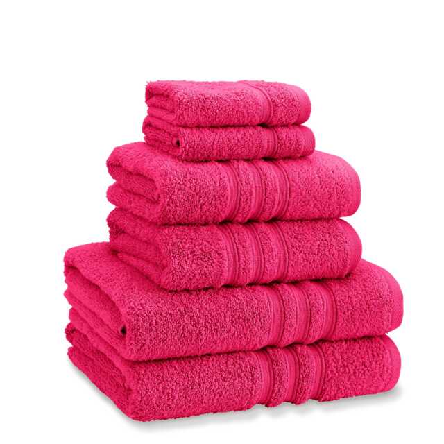 Catherine Lansfield Zero Twist Cotton 6 Piece Towel Bale Set Pink Hot Pink One size