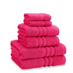 Catherine Lansfield Zero Twist Cotton 6 Piece Towel Bale Set Pink Hot Pink One size
