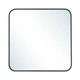 Living and Home Square Wall Mirror - Black - 70cm Black