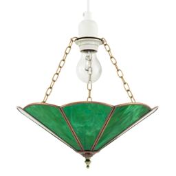 Green Toned Chic Tiffany Glass Easy Fit Pendant Shade with Chains