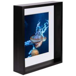 "Nicola Spring 8 x 10"" Deep Photo Frame - Black/White Mount - 3D Deep Box Picture Frame Display Case (27.5 x 22.5cm)"