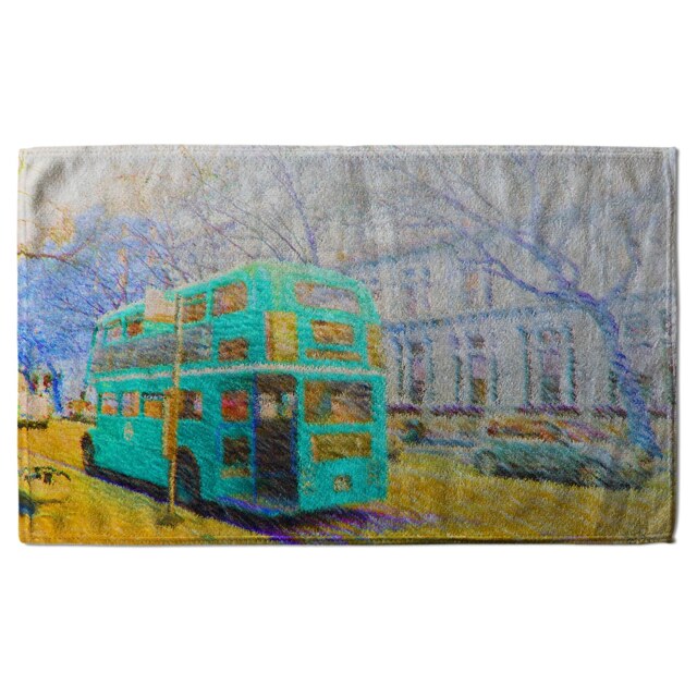 London Bus Green Rear Soft Bath Towel Multi