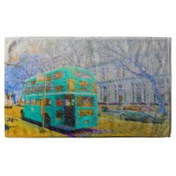 London Bus Green Rear Soft Bath Towel Multi