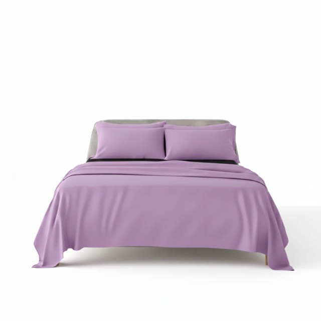 Flannelette Cotton Duvet Cover Set Soft Brushed Warm Bedding Set Purple Lilac King
