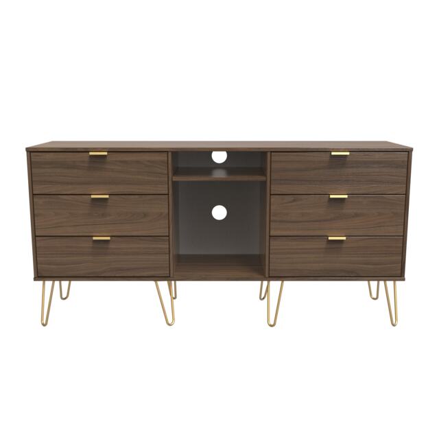 Honshu 6 Drawer Sideboard in Carini Walnut (Ready Assembled) Brown Carini Walnut
