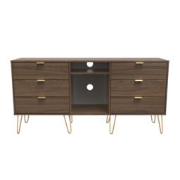 Honshu 6 Drawer Sideboard in Carini Walnut (Ready Assembled) Brown Carini Walnut