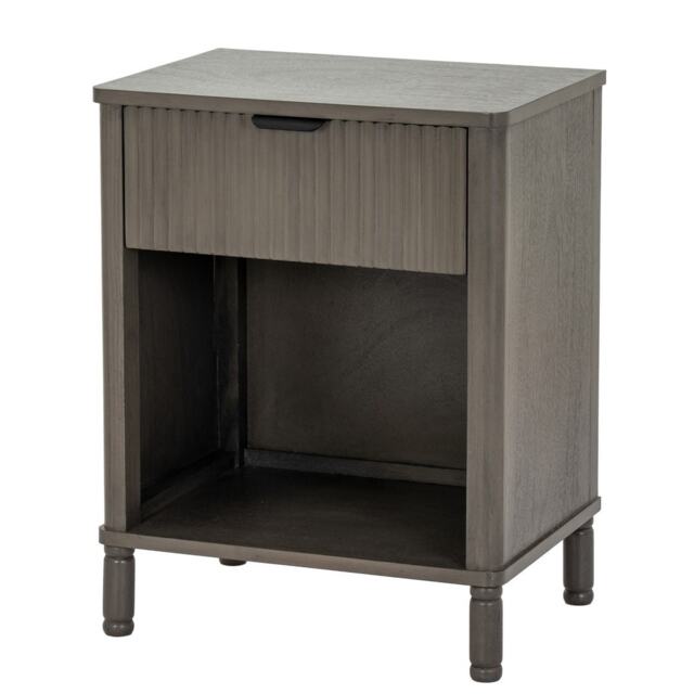 Reed Collection 1 Drawer Bedside Cabinet - Wood - L33 x W45 x H58 cm - Brown