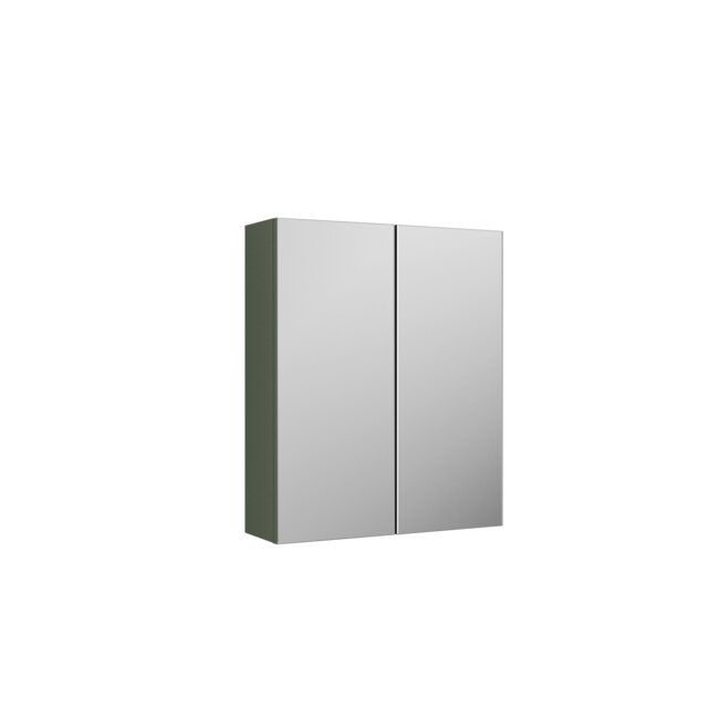 Balterley Level Contemporary Bathroom Wall Hung 2 Door Mirror Cabinet Green Satin Green 182 x 600 x 715mm 1