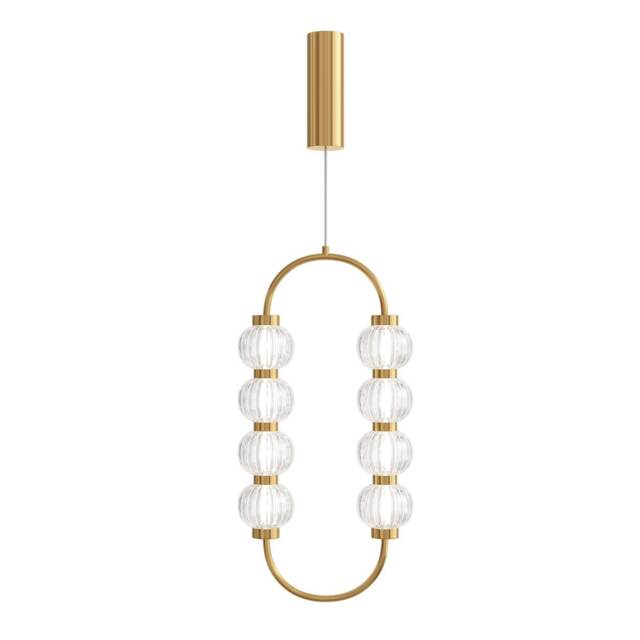 Amulet Oval Modern Pendant Ceiling Light Gold 3000K 700lm Glass Shade