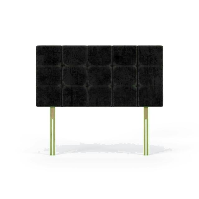Pearl Black Naples Velvet Headboard Super King Multi