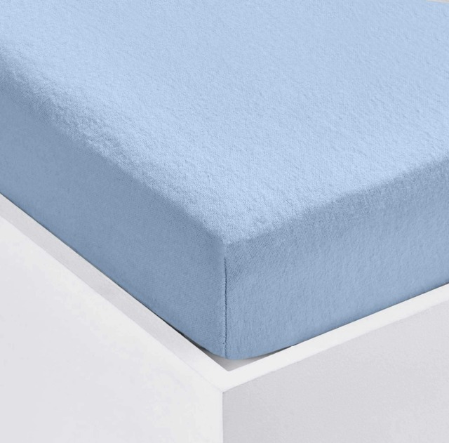 Stretch Terry Fitted Sheets Blue Cot