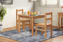 Mercers Furniture Corona Rio Dining Table & 2 Chairs Set Square Small Kitchen Solid Wood Pine Wooden with Mexican Styling