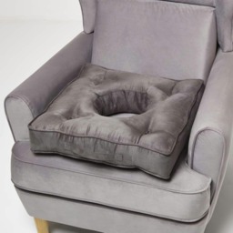 "Homescapes Grey Faux Suede Coccyx Cushion Grey Grey 50cm x 50cm x 10cm (20"" x 20"" x 4"")"