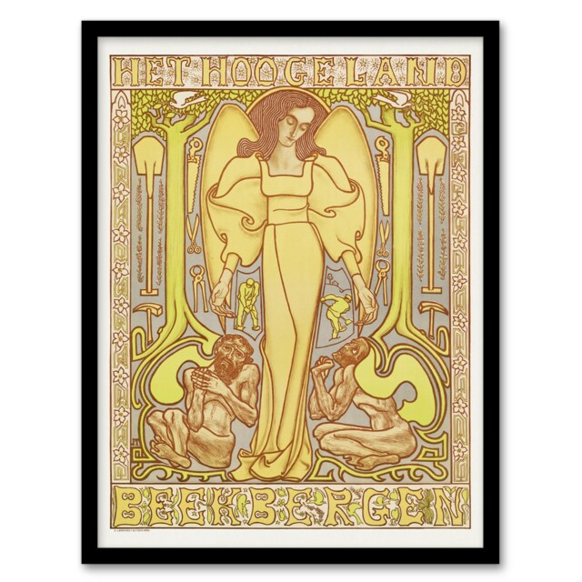 "Hoogeland Beekbergen Institution Vintage Framed Wall Art Print Toorop 12x16"""