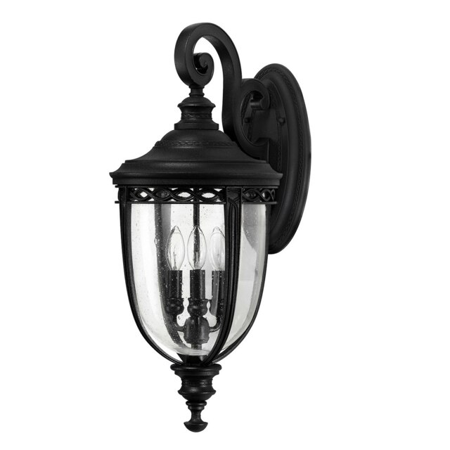 English Bridle 3 Light Outdoor Large Wall Lantern Light Black IP44, E14
