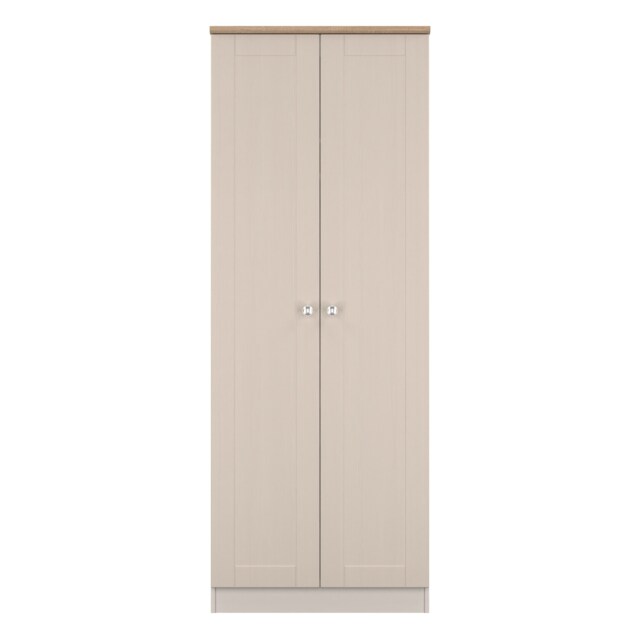 Cumbria Tall Double Wardrobe in Kashmir Ash & Bardolino Oak (Ready Assembled) Cream Kashmir Ash & Bardolino Oak