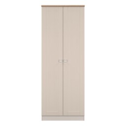 Cumbria Tall Double Wardrobe in Kashmir Ash & Bardolino Oak (Ready Assembled) Cream Kashmir Ash & Bardolino Oak