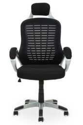 Orsina Comfortable Black And Silver Home Office Chair, Ergonomic Work From Home Chair, Movable Ergonomic Chair