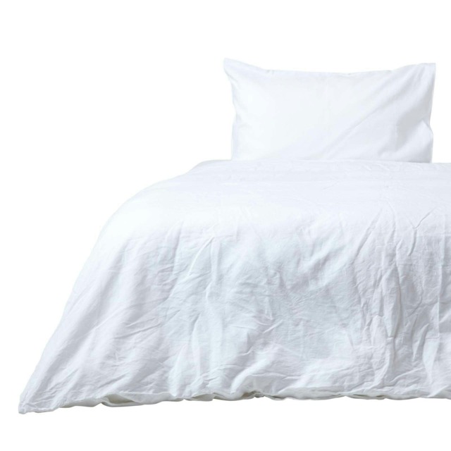 Homescapes White European Size Linen Duvet Cover Set - 155 x 220 cm White One Size