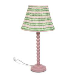 ValueLights Bobbles Pink Bobbin Table Lamp Pink Aztec Pleat Shade Pink