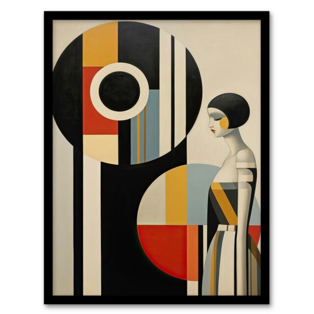 "Bauhaus Beauty Stylish Abstract Modern 12x16"" Framed Wall Art Print"