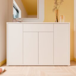 Alice Springs Sideboard with 4 Doors Push-to-Open & 1 Centralised Drawer Push-to-Open in Sand