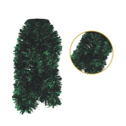 Pack of 6 2m Christmas Chunky Tinsell - Dark Green