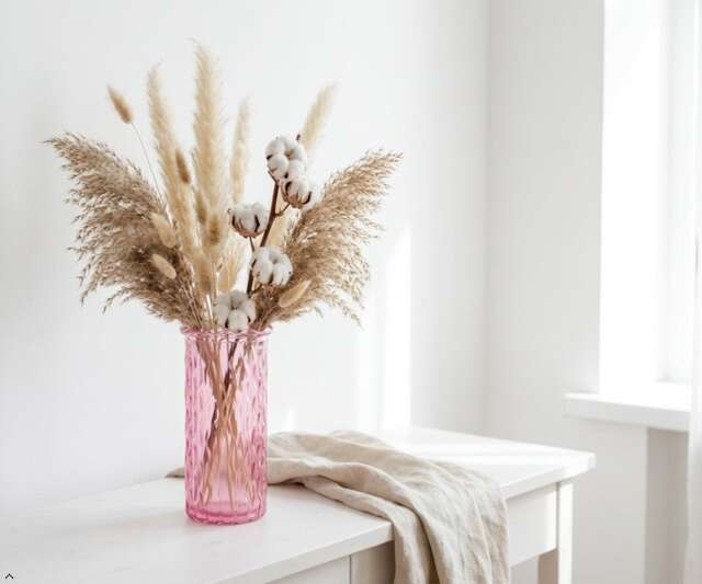 Pink Diamond Textured Glass Vase