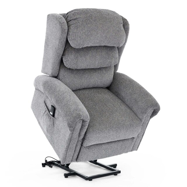 Belvoir Grey Fabric Single Motor Mobility Rise Recliner Chair Grey Grey