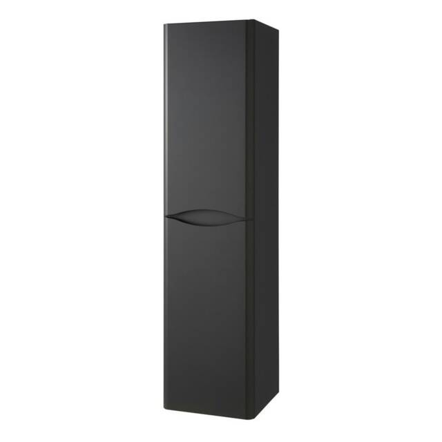 Bathroom Wall Hung 2-Door Tall Storage Unit 350mm Wide x 330mm Deep - Matt Graphite - (Arch) Grey Grey 1