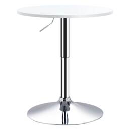 HOMCOM 60cm Adjustable Height Round Bar Table with Swivel Top White
