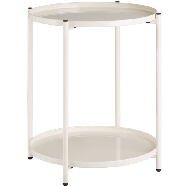 Bedside Table Oxford - round with removable shelves, 45.5 x 45.5 x 53 cm Cream cream 45,50 x 45,50 x 53 cm 1