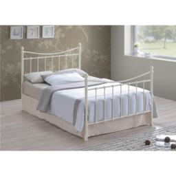 "Chrome Nickel Finish Classic Metal Bed Frame - Double 4ft 6"""