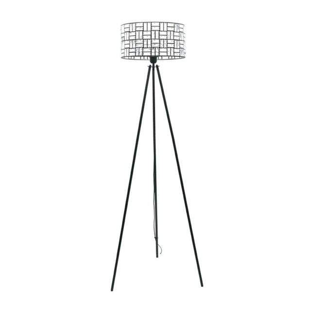ValueLights Elise Acrylic Shade Black Tripod Floor Lamp and Bulbs