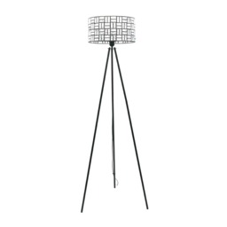ValueLights Elise Acrylic Shade Black Tripod Floor Lamp and Bulbs
