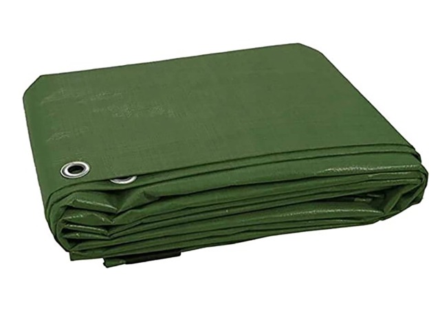 KAV Cover 130g Tarpaulin Waterproof 18x20 ft Tarp with Eyelets Ground Sheet for Garden Furniture, Pool - 5.4x6M (Blue)