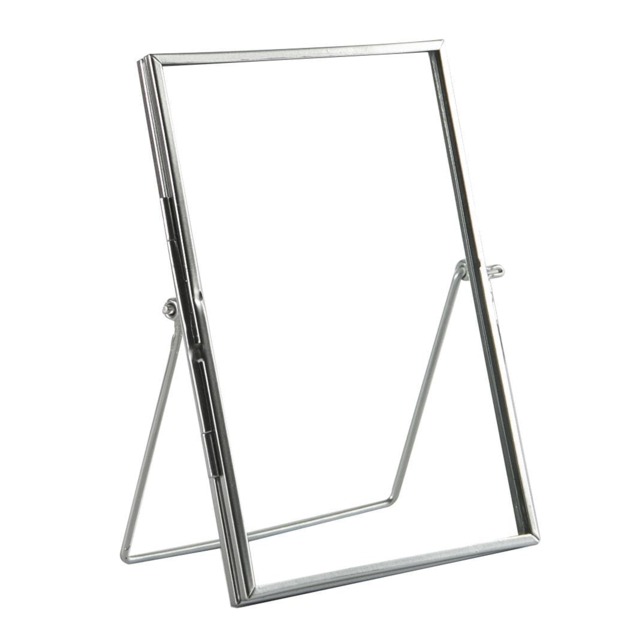 "Nicola Spring Standing Metal Photo Frame - Picture Frame Freestanding Frame Display Poster Frame Silver Silver 5"" x 7"""