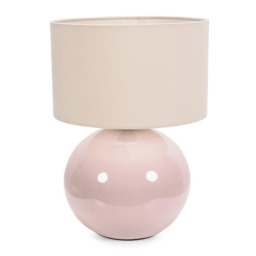 ValueLights Bosco Stone Ceramic Table Lamp Cream Shade and Bulb